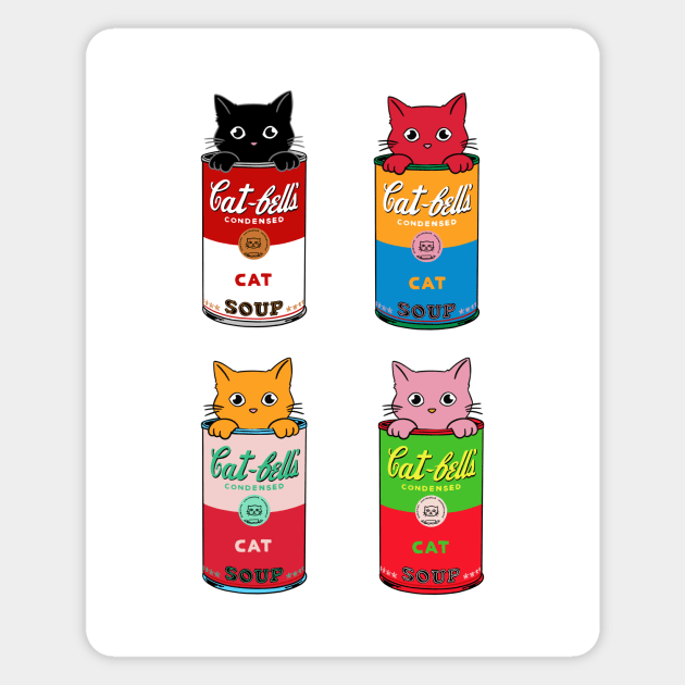 Cats pop art Magnet by coffeeman